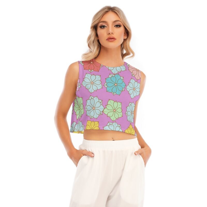Bloom In Your Purpose — Flower Sleeveless Crop Top