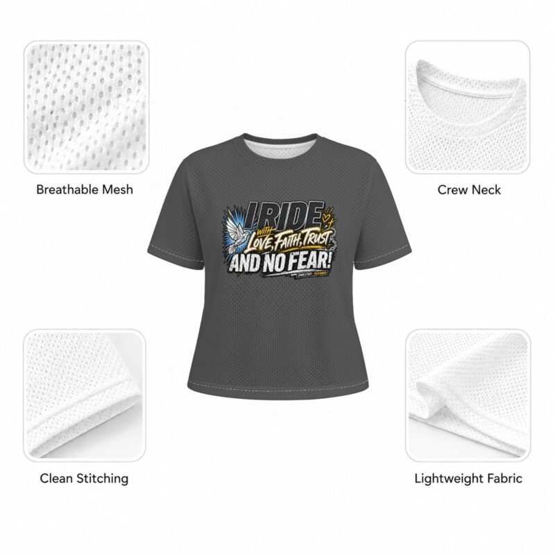 I Ride With Faith — Women’s Mesh T-Shirt