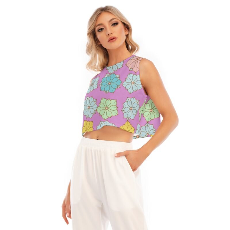 Bloom In Your Purpose — Flower Sleeveless Crop Top