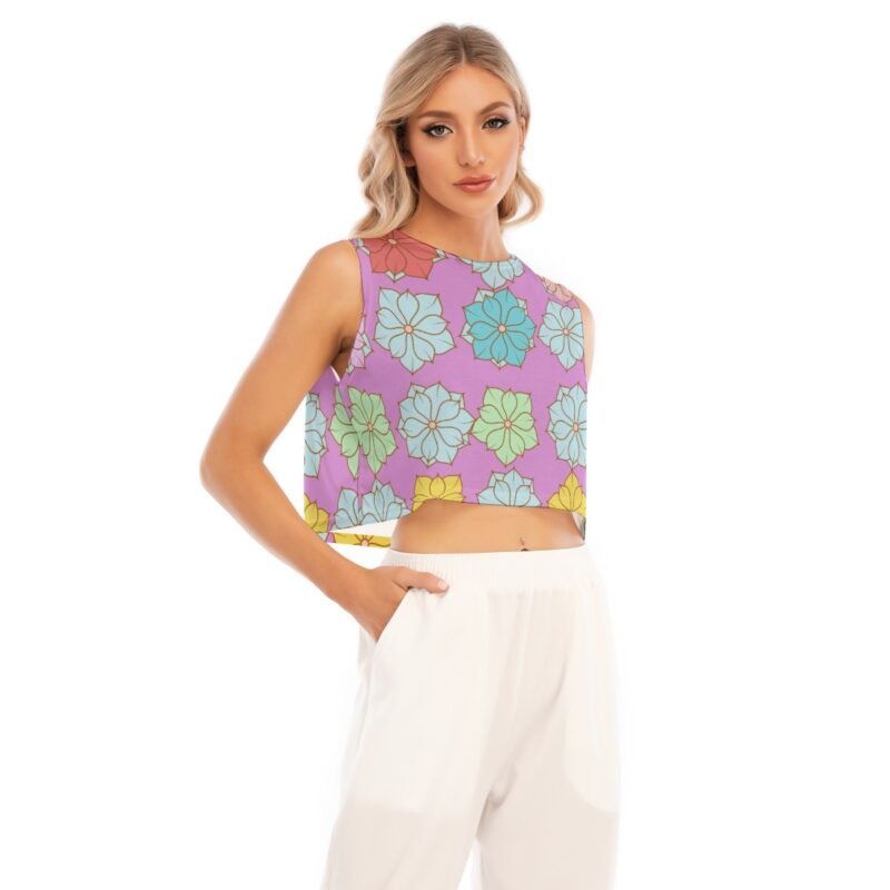 Bloom In Your Purpose — Flower Sleeveless Crop Top