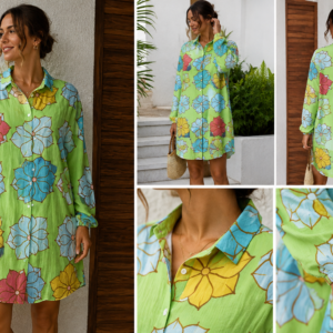 Bloom In Your Purpose — Floral Long-Sleeve Shirt Dress